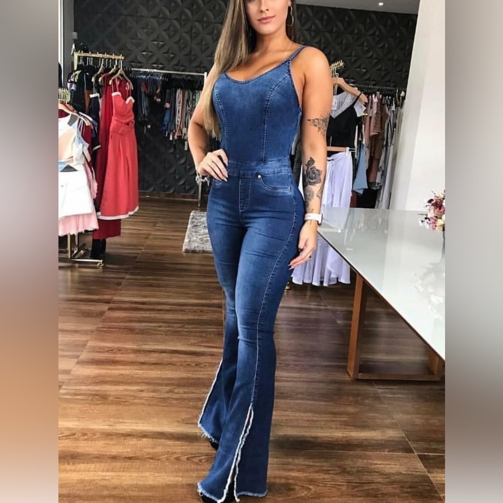 Jeans stretch jumpsuit